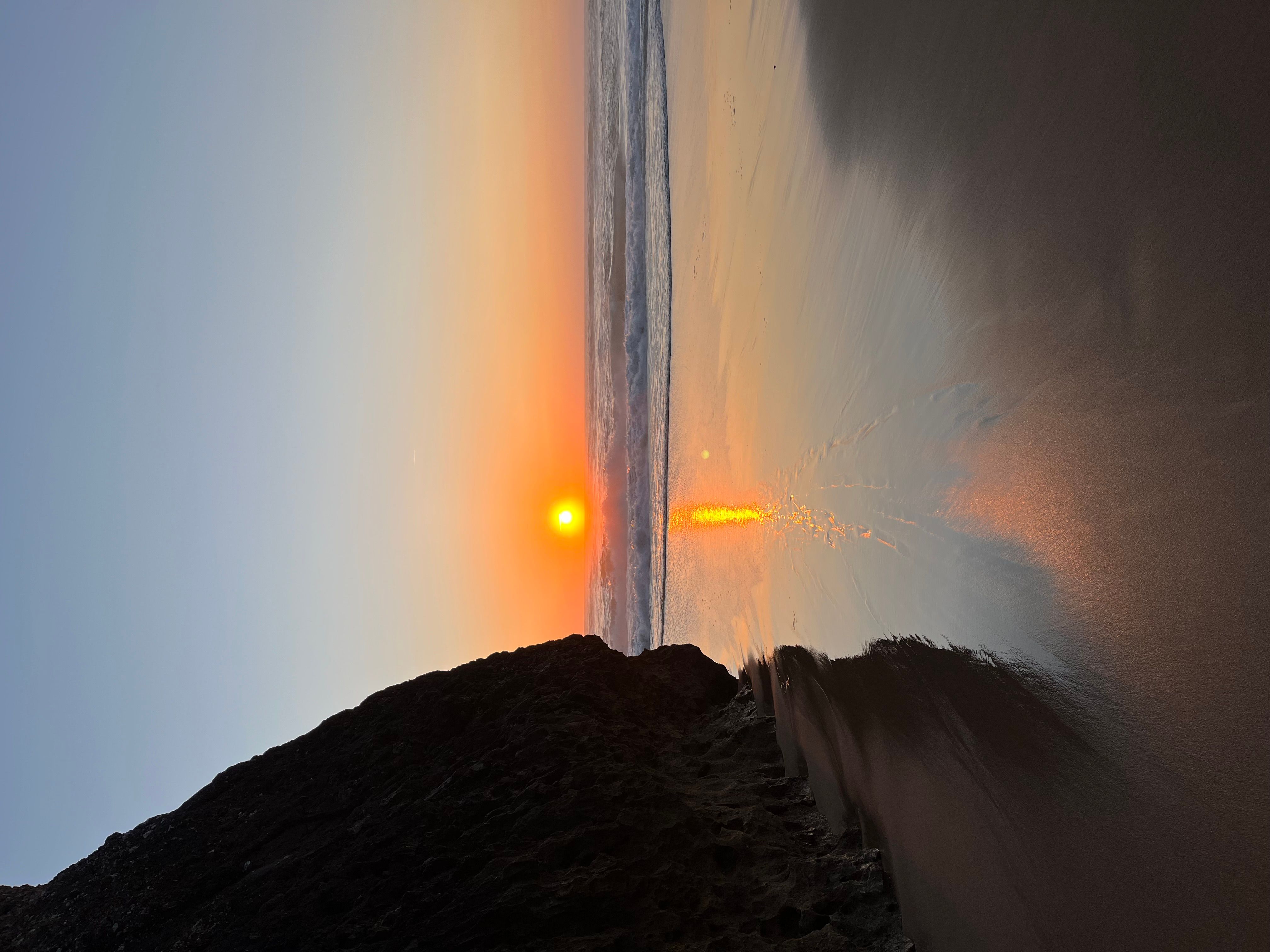 Sunset over the coast in Portugal